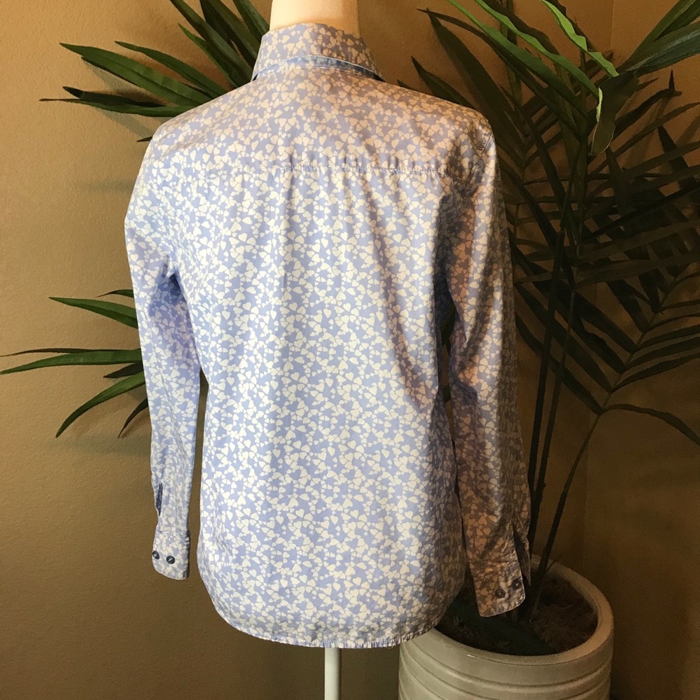 ORVIS Hearts Print Button Down Shirt -100% Cotton - Picture 5 of 16